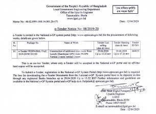 তজুমদ্দিন উপজেলা এজিইডির টেন্ডার নোটিশ ....