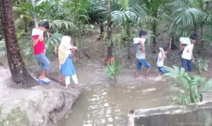 দৌলতখানে রাস্তা না ব্রীজ না থাকায় ভোগান্তিতে ২০ পরিবার