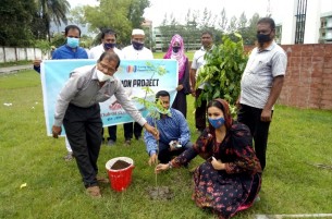 ভোলায় ফাতেমা খানম কলেজ ক্যাম্পাসে বৃক্ষ রোপান