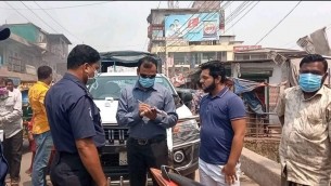 মাস্ক ব্যবহার নিশ্চিতে চরফ্যাশনে ভ্রাম্যমাণ আদালতে জরিমানা