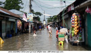 বোরহানউদ্দিনে  সাড়ে ৩ হাজার পরিবার ও ব্যবসা প্রতিষ্ঠান , কাচা সড়ক বিলীন