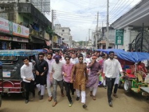 প্রধানমন্ত্রী শেখ হাসিনার জন্মদিন উপলক্ষে  ভোলায় ছাত্রলীগের উদ্দ্যোগে  আনন্দ শোভাযাত্র