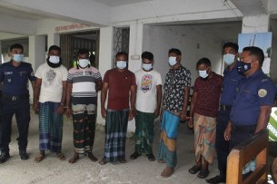 ভোলায়  ৬ জুয়ারি আটক