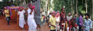ভোলায় ঘোড়ার পিঠে চড়ে ও পালকীতে করে নববধূকে নিয়ে বাড়ি এলেন বর