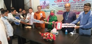 তজুমদ্দিনে কৃষকের মাঝে ৮টি কম্বাইন্ড হারভেস্টার মেশিন বিতরণ