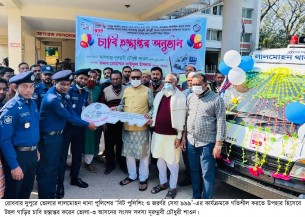 লালমোহনে পুলিশকে টহল গাড়ি উপহার দিলেন এমপি শাওন
