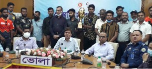 বরিশাল বিভাগের সেরা ভোলার  ক্রিকেটের দুটি টিমকে সংবর্ধনা