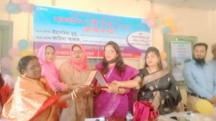 চরফ্যাশনে জীবন যুদ্ধে জয়ী  পলাশী রানীকে সংবর্ধনা