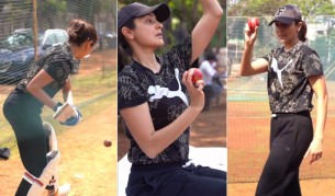 ক্রিকেট মাঠে ঘাম ঝরাচ্ছেন আনুশকা (ভিডিও)