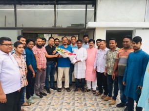 ছাত্রদল নেতাশাহিন রেজা শিশিরকে  সংবর্ধনা