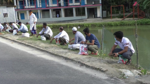ভোলায় মুক্তি পাওয়া ২০ আসামী রোপন করলেন তালগাছের বীজ