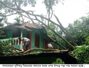 ঘূর্ণিঝড় সিত্রাংয়ের তাণ্ন্ডবে লালমোহনে ৩ শতাধিক ঘর-বাড়ি বিধ্বস্ত