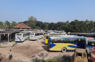 ভোলা-বরিশাল রুটে লঞ্চ চলাচল বন্ধের পর এবার অভ্যন্তরীণ রুটে বাস ধর্মঘট