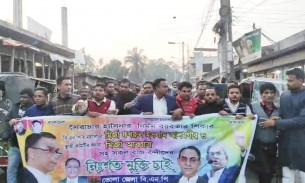 মির্জা ফখরুল ও আব্বাসকে গ্রেফতারের  প্রতিবাদে ভোলায় বিএনপির বিক্ষোভ