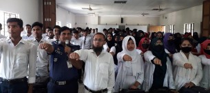 ভোলায় মাদক সস্ত্রাস ও বাল্যবিয়ে বন্ধে  শিক্ষার্থীদের শপথ