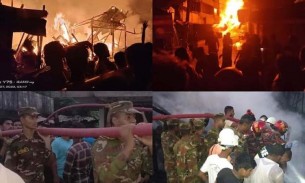 রাঙ্গামাটির লংগদুতে অগ্নিকান্ডে ৮টি দোকান ভষ্মীভূত