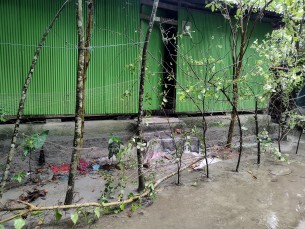 ঘরের সামনে কাঁটা ও জালের বেড়ায়  প্রতিবন্ধীর পরিবার অবরুদ্ধ