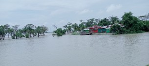 মনপুরায় জোয়ারের পানিতে  নিন্মাঞ্চলসহ চার গ্রাম প্লাবিত