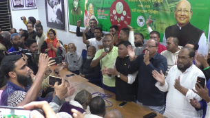 ভোলায় আওয়ামী লীগের নেতাকর্মীদের আনন্দ  উচ্ছাস