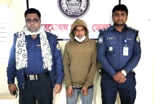 লালমোহনে ওয়ারেন্টভুক্ত ও সাজাপ্রাপ্ত আসামি ভাস্কর গ্রেফতার