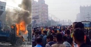 গাজীপুরে সড়ক দুর্ঘটনায় শ্রমিক নিহত: মহাসড়ক অবরোধ