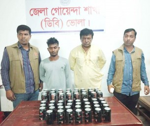 ভোলায় মাদক ব্যবসায়ী তেল কবিরসহ দুইজন গ্রেফতার