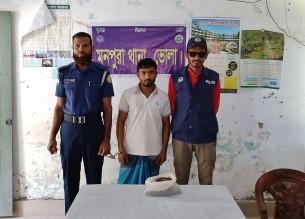 মনপুরায় ফের গাঁজাসহ মাদক কারবারি মিজান আটক