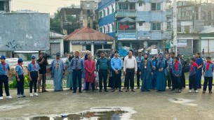 ভোলায় বিটিভির স্কাউটিং বিষয়ক 'অগ্রদূত'অনুষ্ঠানের শুটিং