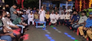 রাজাপুরের পূজা মন্ডপ পরিদর্শনে ইউনিয়ন বিএনপির প্রতিনিধি দল