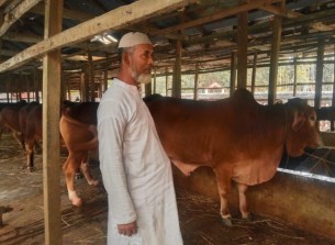 কোরবানিতে ১৬ লাখ টাকার গরু বিক্রির আশা এক খামারির