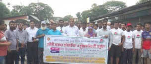 ভোলায় জুলাই গনঅভ্যুত্থান দিবস উপলক্ষে প্রতীকী  মিনি ম্যারাথন