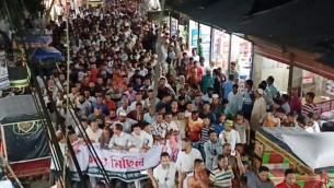 সোহাগ হত্যার প্রতিবাদে বোরহানউদ্দিনে বিএনপির বিক্ষোভ