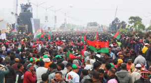 তারেক রহমানের সংবর্ধনাস্থলে জনসমুদ্র