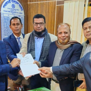 ভোলা-২ আসনে বিএনপির প্রার্থী হাফিজ ইব্রাহিমের মনোনয়নপত্র দাখিল