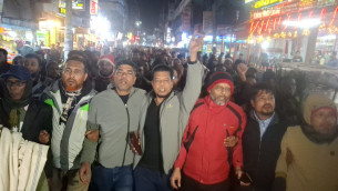 ভোলায় ধানের শীষ প্রতীকের প্রার্থীর পক্ষে মিছিল