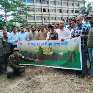 লালমোহনে বৃক্ষরোপণ কার্যক্রমের উদ্বোধন