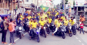 ভোলায় ব্রাজিল সমর্থকদের আনন্দ র‌্যালী, মোটরসাইকেলে শোডাউন