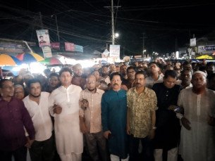 স্পিকার হাফিজ উদ্দিন আহমেদ ভারপ্রাপ্ত রাষ্ট্রপতি হওয়ায় লালমোহনে আনন্দ মিছিল