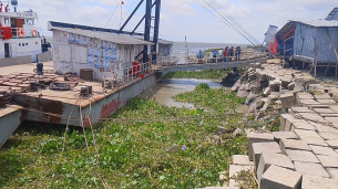 ভোলার ইলিশা লঞ্চঘাটে সিসি ব্লক ধ্বস
