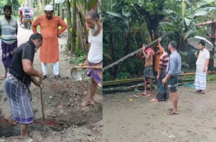 চরফ্যাসনে জলাবদ্ধতা নিরসন করলেন যুবদলের নেতা আতিক ওসমানি