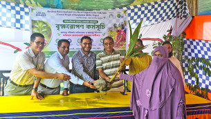 ভোলায় বিভিন্ন প্রতিষ্ঠান ও উপকারভোগীদের মাঝে গাছের চারা বিতরণ