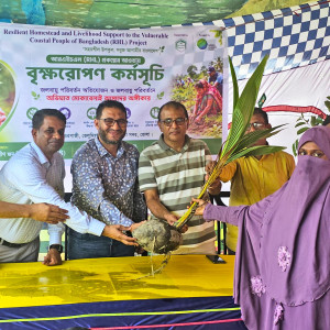 ভোলায় বিভিন্ন প্রতিষ্ঠান ও উপকারভোগীদের মাঝে গাছের চারা বিতরণ