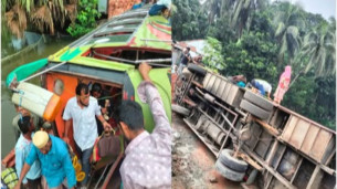 বোরহানউদ্দিনে যাত্রীবাহী বাস উল্টে আহত-৪
