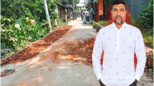 শিবপুরে খানাখন্দে ভরা সড়কের সংস্কারের উদ্যোগ নিলেন বিজেপির নেতা মাইনুদ্দিন মেম্বার