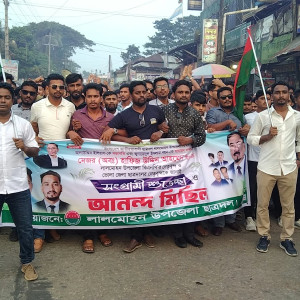 লালমোহন উপজেলা ও পৌরসভার ছাত্রদলের কমিটি হওয়ায় আনন্দ মিছিল